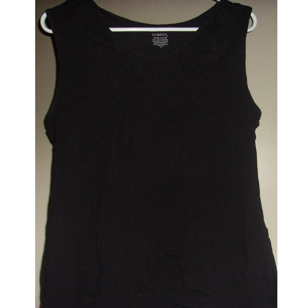 GEORGE XL Women's Sleeveless Black Shirt Top